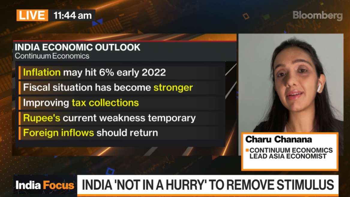 Continuum Economics speaking on Bloomberg about the outlook for India